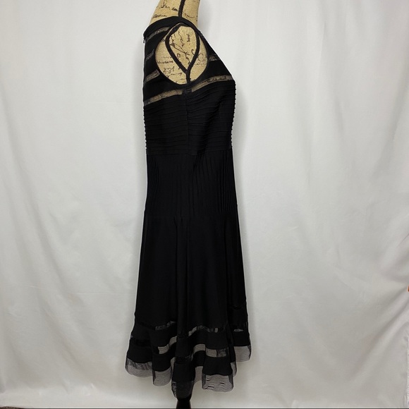 Tadashi Shoji Black A Line Textured Ruffle Dress - Picture 6 of 10